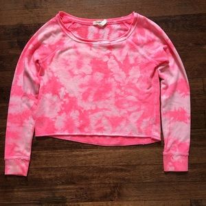 Aeropostale neon pink tie dye long sleeve sweater